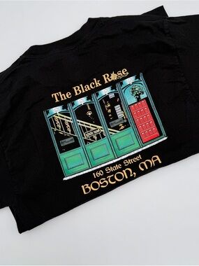 Hanes Black The Black Rose Boston Graphic Tee